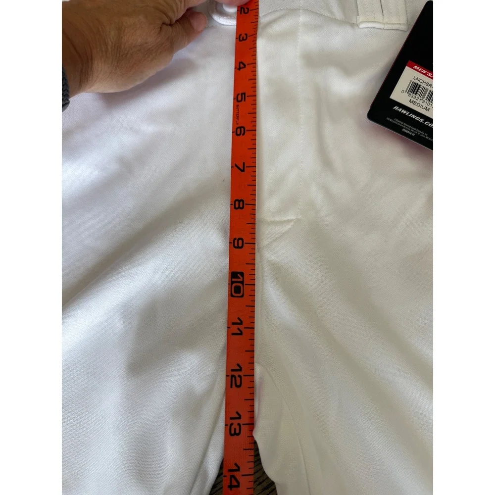 Rawlings Pro-Dri Mens Baseball Pants White Semi-Relaxed Fit LNCHSR Medium NWT